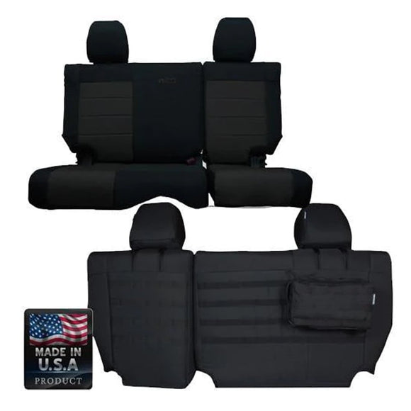 Bartact cpb_product Rear Bench Tactical Seat Covers for Jeep Wrangler JKU 2007 4 Door Bartact w/ MOLLE