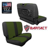 Bartact Jeep Wrangler Seat Covers black / olive drab Rear Bench Tactical Seat Cover for Jeep Wrangler TJ & LJ 2003-06 Bartact w/ MOLLE