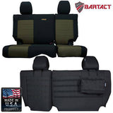 Bartact Jeep Wrangler Seat Covers Black / Olive Drab Rear Bench Tactical Seat Covers for Jeep Wrangler JKU 2007 4 Door Bartact w/ MOLLE