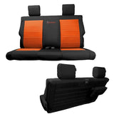Bartact Jeep Wrangler Seat Covers black / orange Rear Bench Tactical Seat Covers for Jeep Wrangler JL 2018-22 2 Door Bartact w/ MOLLE