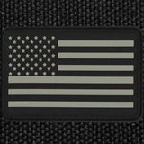 Bartact Miscellaneous American Flag Patch, Subdued Grey, PVC Rubber, 2" x 3" w/ Velcro/Hook backing