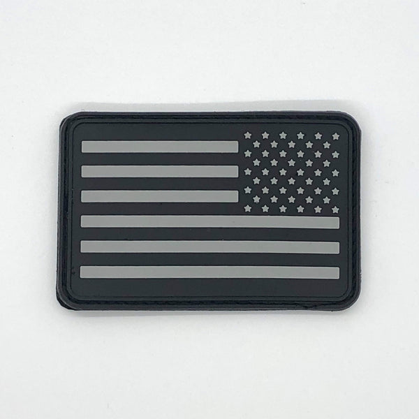 All Black ACU Dark Subdued USA American Flag Morale PVC