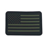 Bartact Miscellaneous Olive Drab / Stars on Left American Flag Patches, Choose Style, PVC Rubber, 2" x 3" w/ Velcro/Hook backing