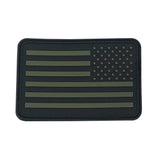 Bartact Miscellaneous Olive Drab / Stars on Right American Flag Patches, Choose Style, PVC Rubber, 2" x 3" w/ Velcro/Hook backing