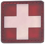 Bartact Miscellaneous Red Patina / White Patina Medical Patch, EMT Patch, PVC Rubber, 1.5" x 1.5", Velcro Hook backing