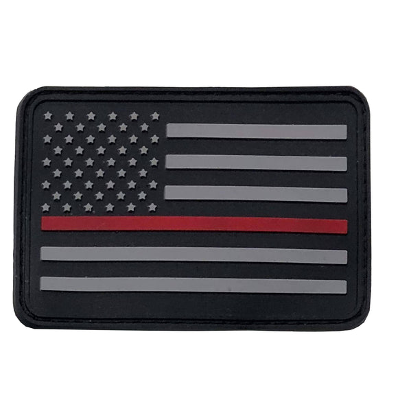 Bartact Miscellaneous Thin Red Line / Stars on Left The Thin Red Line American Flag Patch, PVC Rubber, 2