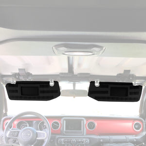 Bartact Visor Covers Red / Fabric MOLLE Visor Covers for Jeep Wrangler JL JLU 2018+ (w/ Garage Door Opener Cut-out) w/ PALS/MOLLE (pair)