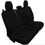 Bartact Black/Black-Blue Logo/Blue Stitch OVERSTOCK REAR BENCH TACTICAL SEAT COVERS FOR JEEP® GLADIATOR 2019+ ALL MODELS - WITH FOLD DOWN ARMREST ONLY! CLICK FOR MORE OPTIONS