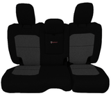 Bartact Black/Graphite Red Logo CLICK FOR OPTIONS - 2018+ JLU 4-Door Rear Bench (WITH Armrest) Seat Covers - Overstock (Copy)