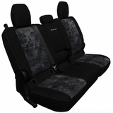 Bartact black/Kryptek-Graphite logo/ Red Stitch OVERSTOCK REAR BENCH TACTICAL SEAT COVERS FOR JEEP® GLADIATOR 2019+ ALL MODELS - WITH FOLD DOWN ARMREST ONLY! CLICK FOR MORE OPTIONS