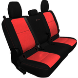 Bartact Black/Red-Red Logo/Red Stitch OVERSTOCK REAR BENCH TACTICAL SEAT COVERS FOR JEEP® GLADIATOR 2019+ ALL MODELS - WITHOUT FOLD DOWN ARMREST ONLY! CLICK FOR MORE OPTIONS