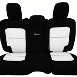 Bartact Black/White Vinyl CLICK FOR OPTIONS - 2018+ JLU 4-Door Rear Bench (WITH Armrest) Seat Covers - Overstock (Copy)