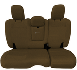 Bartact Coyote/Coyote Olive Logo CLICK FOR OPTIONS - 2018+ JLU 4-Door Rear Bench (WITH Armrest) Seat Covers - Overstock (Copy)