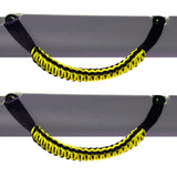 Bartact Grab Handles Black / Yellow Paracord Grab Handles Custom for Jeep Wrangler JL JLU 2024 with roll bar air bags (Pair of 2) Bartact