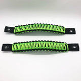 Bartact Grab Handles Neon Green-Gecko Paracord Grab Handles for Jeep Wrangler JL & JLU & Gladiator 2018-24 Front (PAIR of 2) Made in USA - 550 Paracord, Bartact