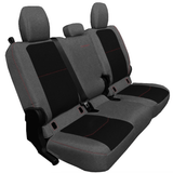 Bartact Graphite/Black-Red Logo/ Red Stitch OVERSTOCK REAR BENCH TACTICAL SEAT COVERS FOR JEEP® GLADIATOR 2019+ ALL MODELS - WITHOUT FOLD DOWN ARMREST ONLY! CLICK FOR MORE OPTIONS