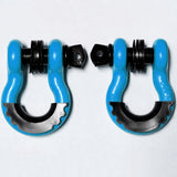 Bull Strap Recovery Light Blue Bull Strap 3/4" 5T D-Ring Shackle Kit w/ Isolators & Washers - qty 2