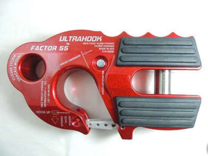 Factor 55 Winch Hook UltraHook Winch Hook W/Shackle Mount Red Factor 55