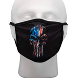 Bartact Face Masks Thin Blue Line Mask, Punisher Mask, Reversible, Police Mask, 2 Layer, Polyester, Reusable, Washable