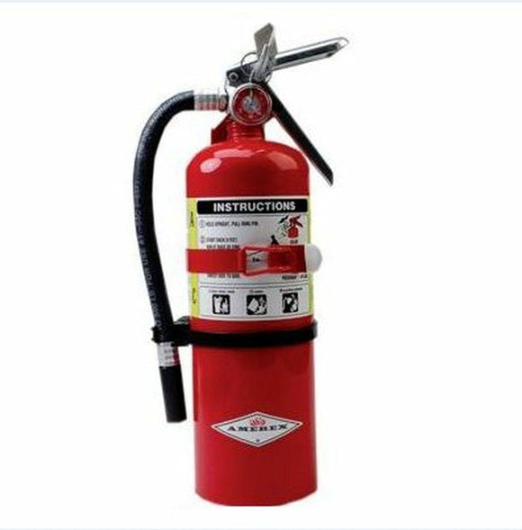Bartact Fire Safety & Medical Red Fire Extinguisher - Amerex B402T, 5lb ABC Dry Chemical Class A B C w/ Vehicle Bracket