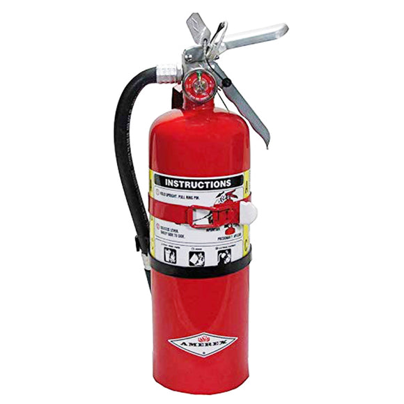 Bartact Fire Safety & Medical Red Fire Extinguisher - Amerex B500T, 5lb ABC Dry Chemical Class A B C w/ Vehicle Bracket