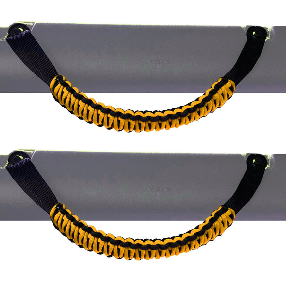 Bartact Grab Handles Black / Badlands Dozer Yellow Bartact Paracord Grab Handles compatible with Ford Bronco 2021 2022 Roll Bar Front or Rear (Pair of 2) Made in USA