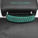 Bartact Grab Handles Black / Bikini Pearl Teal Paracord Grab Handles for Headrests of Jeep Wrangler JK, JKU, JL, JLU, Gladiator, Toyota Tacoma, Ford Bronco and other vehicles with removable head rests (PAIR of 2)