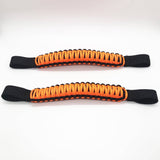 Bartact Grab Handles Black / Neon Orange Paracord Grab Handles for Headrests of Jeep Wrangler JK, JKU, JL, JLU, Gladiator, Toyota Tacoma, Ford Bronco and other vehicles with removable head rests (PAIR of 2)