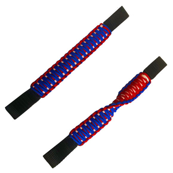 Bartact Grab Handles Red White Blue / Reversible Paracord Grab Handles for Headrests for Jeep Wrangler JK, JKU, JL, JLU, Gladiator, Toyota Tacoma, Ford Bronco and other vehicles with removable head rests (PAIR of 2)