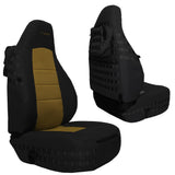 Bartact Jeep Wrangler Seat Covers black / coyote Front Tactical Seat Covers for Jeep Wrangler TJ 1997-02 (PAIR) w/ MOLLE Bartact