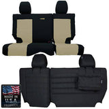Bartact Jeep Wrangler Seat Covers Black / Khaki Rear Bench Tactical Seat Covers for Jeep Wrangler JKU 2007 4 Door Bartact w/ MOLLE