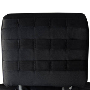 Bartact Jeep Wrangler Seat Covers Black MOLLE Headrest Cover - Tactical 2007-10 Jeep Wrangler JK 2 Door Rear Bench (PAIR)