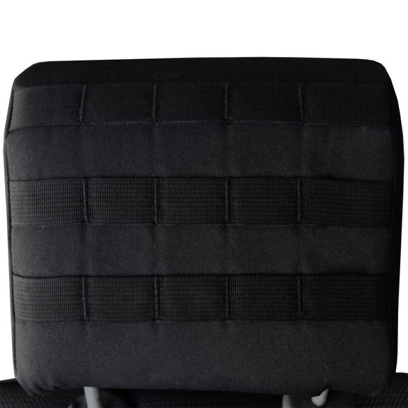 Bartact Jeep Wrangler Seat Covers Black MOLLE Headrest Covers - Tactical 2007-10 Jeep Wrangler JKU 4 Door Rear Bench Seats (PAIR)
