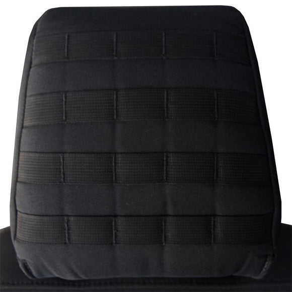 Bartact Jeep Wrangler Seat Covers Black MOLLE Headrest Covers - Tactical 2011-18 Jeep Wrangler JKU 4 Door Rear Bench Seats (PAIR)