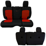 Bartact Jeep Wrangler Seat Covers black / orange / Same as insert Color Rear Bench Tactical Seat Covers for Jeep Wrangler JLU 2018-22 4 Door - BARTACT  - NO Fold Down Armrest ONLY! (NOT for 4XE Edition) w/ MOLLE