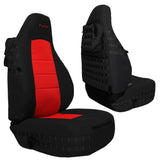 Bartact Jeep Wrangler Seat Covers black / red Front Tactical Seat Covers for Jeep Wrangler TJ 1997-02 (PAIR) w/ MOLLE Bartact