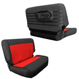 Bartact Jeep Wrangler Seat Covers black / red Rear Bench Tactical Seat Cover for Jeep Wrangler TJ 1997-02 Bartact w/ MOLLE