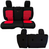 Bartact Jeep Wrangler Seat Covers black / red / Same as insert Color Rear Bench Tactical Seat Covers for Jeep Wrangler JLU 2018-22 4 Door - BARTACT  - NO Fold Down Armrest ONLY! (NOT for 4XE Edition) w/ MOLLE