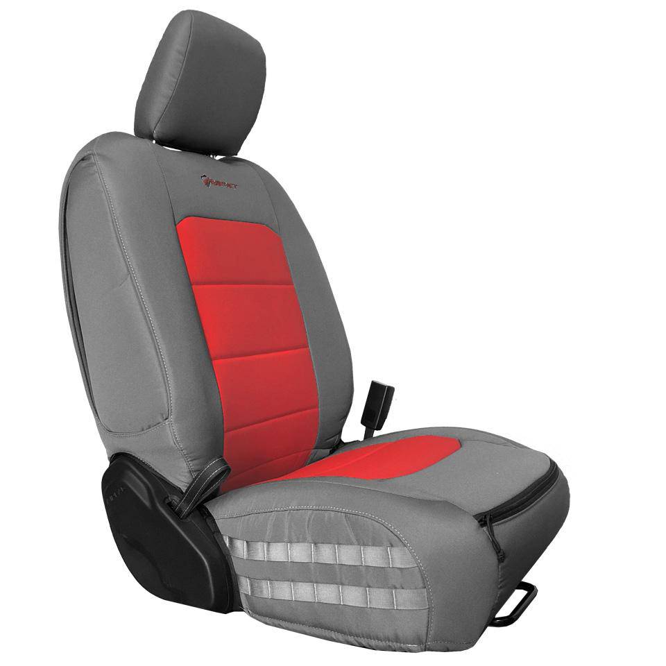 Jeep Seat Covers | Wrangler JLU | 2018-21 | Bartact | Graphite / Red / Same As Insert Color