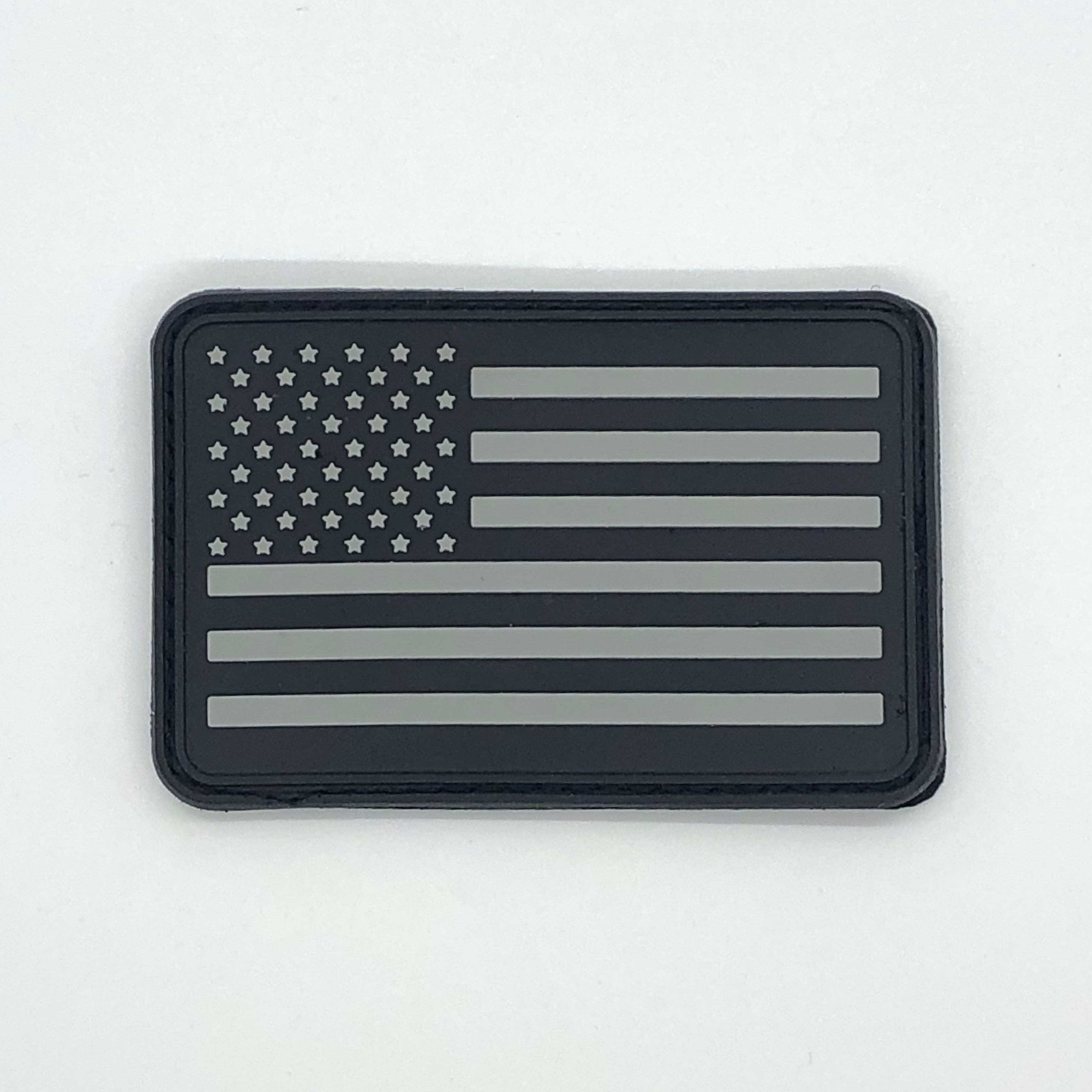 Bartact PVC Rubber Flag Patch w/ Velcro/Hook Backing Thin Blue Line USA Flag - Stars on Left Blue/Black/Grey 2 x 3 FLAGLP23BS