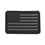 Bartact Miscellaneous Black/Grey / Stars on Left American Flag Patches, Choose Style, PVC Rubber, 2" x 3" w/ Velcro/Hook backing