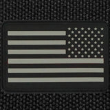 Bartact Miscellaneous Black/Grey / Stars on Right American Flag Patch PVC Rubber w/ Color Options - USA Flag Patch, Thin Blue Line Patch, Thin Red Line Patch 2" x 3" w/ Velcro/Hook backing