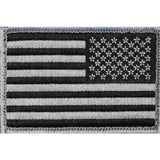 Bartact Miscellaneous Black/Silver / Stars on Right Morale Patches, Embroidered American Flag Patch - USA, Thin Blue Line, Thin Red Line 2" x 3" Patch w/ Velcro/Hook backing
