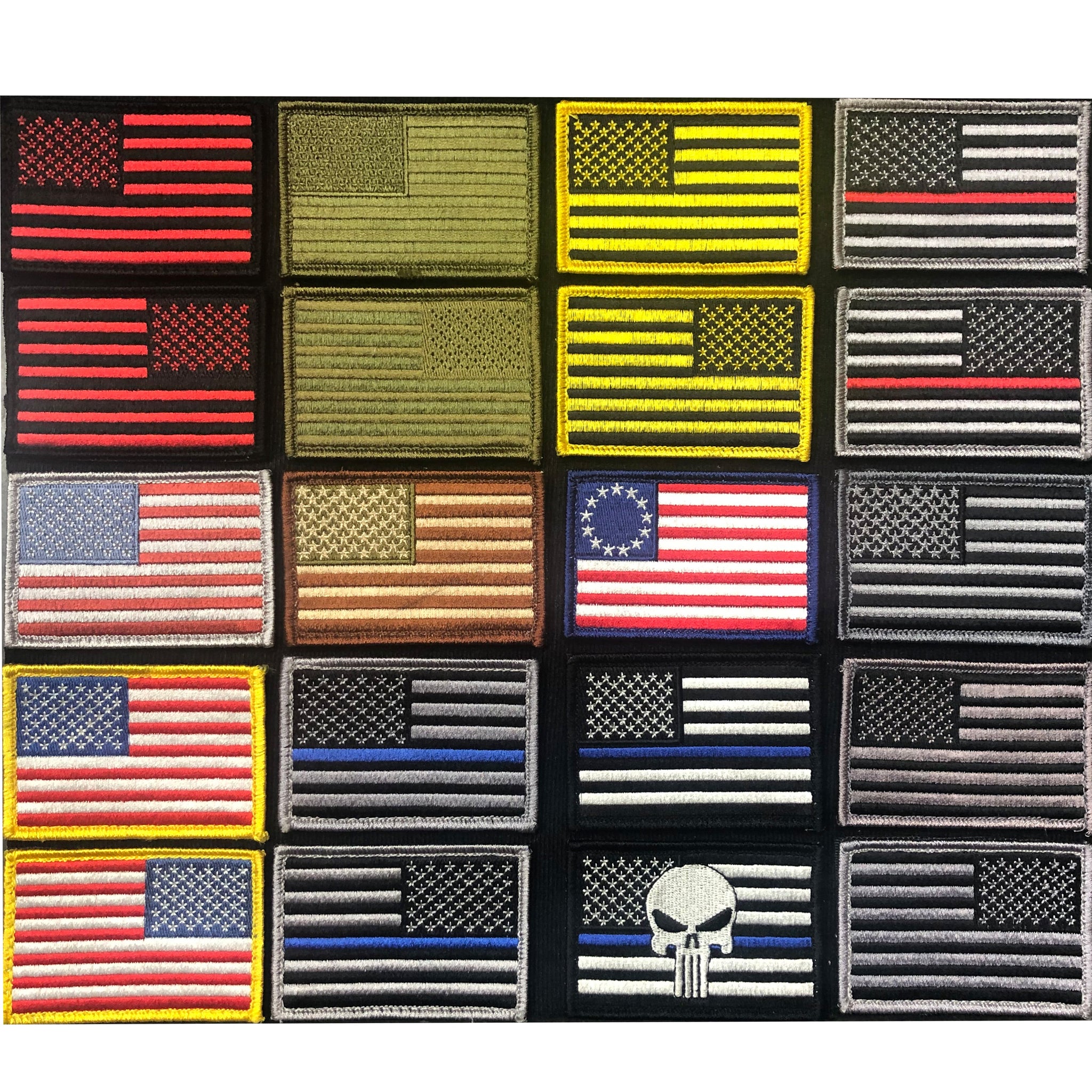 Velcro Backed Flag Patch (Cloth Style/ Green Reversed) - US