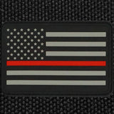 Bartact Miscellaneous The Thin Red Line American Flag Patch, PVC Rubber, 2" x 3", Velcro Hook backing - Choose Orientation