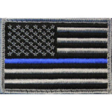 Bartact Miscellaneous Thin Blue Line / Stars on Left Morale Patches, Embroidered American Flag Patch - USA, Thin Blue Line, Thin Red Line 2" x 3" Patch w/ Velcro/Hook backing