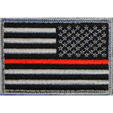 Bartact Miscellaneous Thin Red Line American Flag Patch, Embroidered, 2" x 3" Patch, Velcro Hook backing