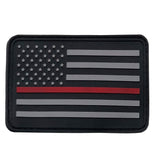 Bartact Miscellaneous Thin Red Line / Stars on Left American Flag Patches, Choose Style, PVC Rubber, 2" x 3" w/ Velcro/Hook backing