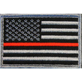 Bartact Miscellaneous Thin Red Line / Stars on Left Thin Red Line American Flag Patch, Embroidered, 2" x 3" Patch, Velcro Hook backing