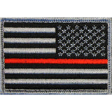 Bartact Miscellaneous Thin Red Line / Stars on Right Thin Red Line American Flag Patch, Embroidered, 2" x 3" Patch, Velcro Hook backing